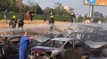 وفاة 3 وإصابة 13 في حريق بخط غاز على طريق الواحات بمصر