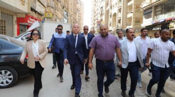 جولة ميدانية لمحافظ القاهرة لتفقد تقدم أعمال تطوير حي السلام أول، تضمنت افتتاح نافورة ميدان بيرتي
