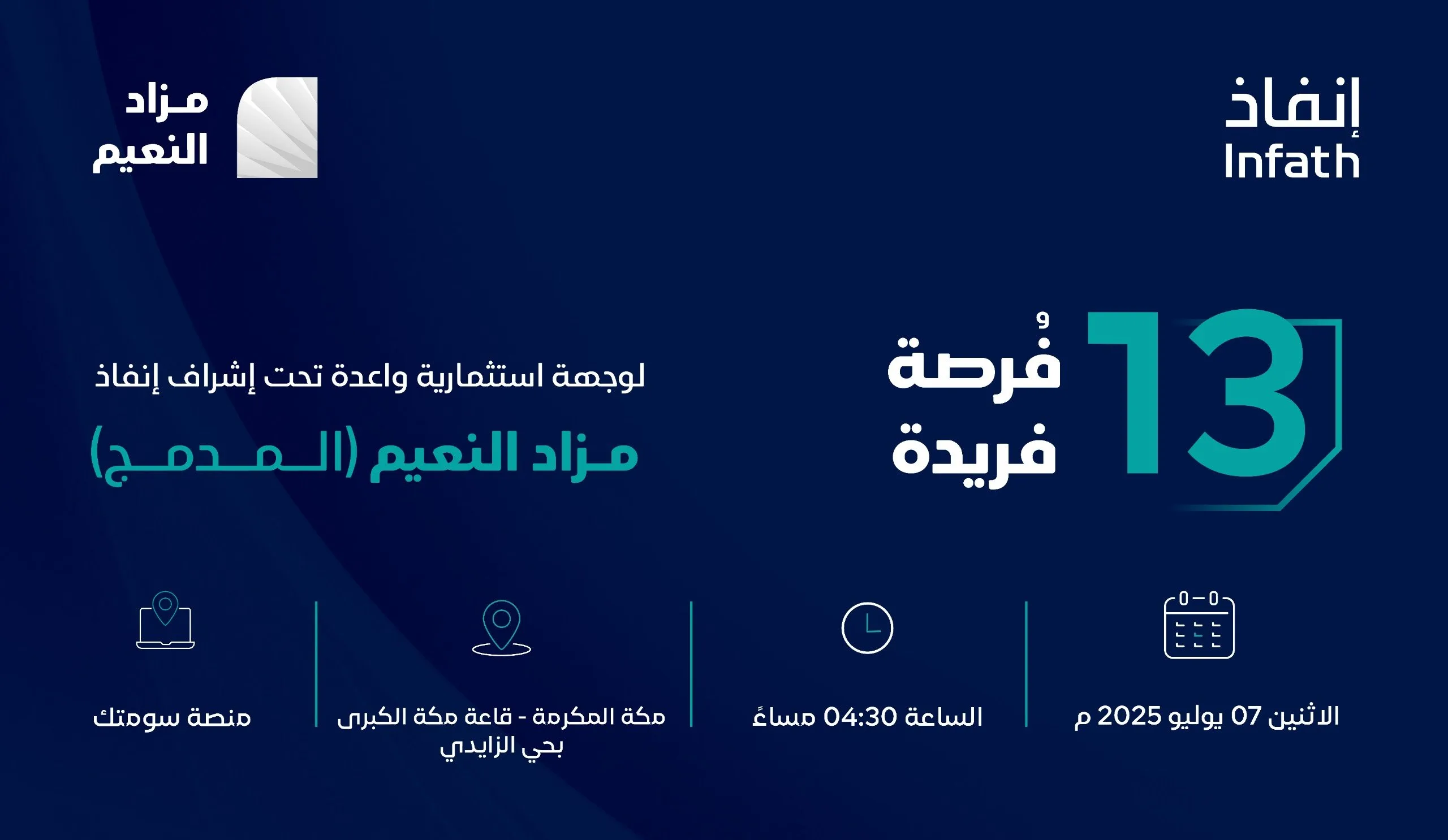 13 فرصة استثمارية في المزاد العلني المدمج في مكة المكرمة 13 فرصة استثمارية في المزاد العلني المدمج في مكة المكرمة