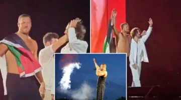 نجم أمريكي يثير الجدل بعد تقبيله علم فلسطين في حفل كبير بإيطاليا (فيديو)