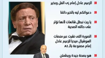 ما هي تصريحات أشرف زكي بشأن الحالة الصحية للزعيم عادل إمام؟ (إنفوجراف)