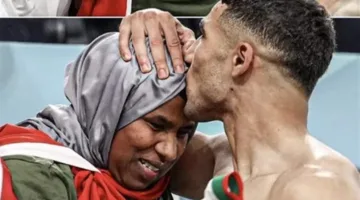 المغربي أشرف حكيمي يحتضن والدته بعد تحقيقه لقب دوري أبطال أوروبا