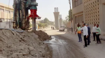 تحويل مسار خط الغاز لمشروع إنشاء الكوبري الشامل على طريق الإبراهيمية في بني سويف