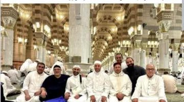 مع الجندي والهلالي.. أحمد سعد يشارك صورة له في المسجد النبوي تحضيرًا لأداء مناسك الحج