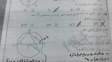 اختبار مادة الهندسة للصف الثالث الإعدادي في الدقهلية – الترم الثاني 2025