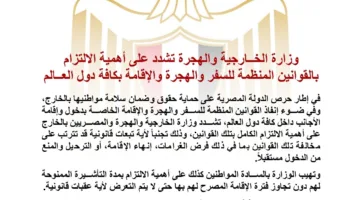 دعوة من وزارة الخارجية للجاليات المصرية حول تشريعات الإقامة في الدول الأجنبية