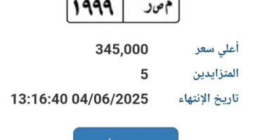 سعرها يقترب من 500 ألف جنيه.. عرض خاص لبيع لوحة سيارة فريدة (م ص ر – 1999)