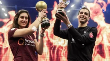 علي فرج ونور الشربيني يتوجان بلقب الأفضل في الاسكواش لشهر مايو 2025