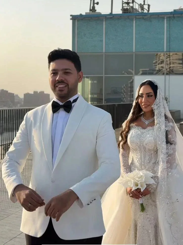 أول لقطات من زفاف الفنان محمد شاهين والمنتجة رشا الظنحاني