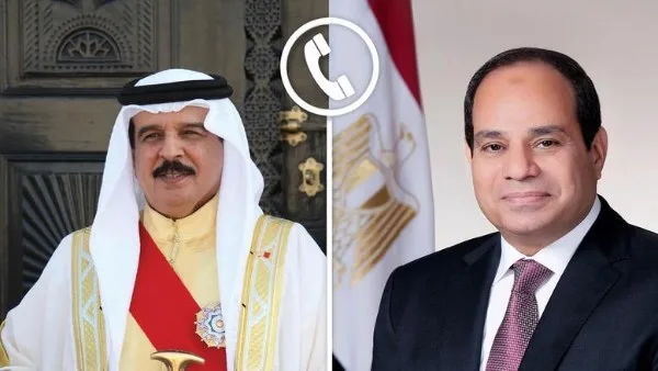 الرئيس السيسي يتلقي مكالمة هاتفية من ملك البحرين لتهنئته بعيد الأضحى الرئيس السيسي يتلقي مكالمة هاتفية من ملك البحرين لتهنئته بعيد الأضحى