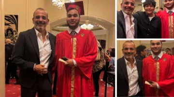 شكر خاص لوالدته وليا.. أيمن بهجت قمر يحتفل بتخرج ابنه من المدرسة الثانوية.
