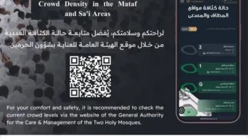 إطلاق خدمة رقمية توفر معلومات عن كثافة الطواف والمسعى