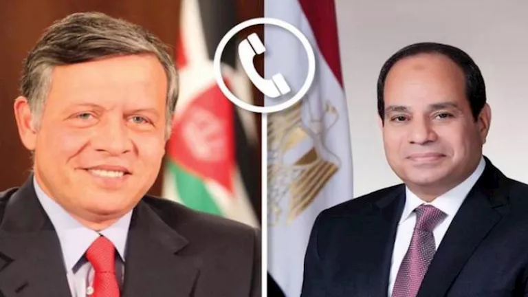 الرئيس السيسي receives a phone call from the King of Jordan to congratulate him on Eid al-Adha. الرئيس السيسي receives a phone call from the King of Jordan to congratulate him on Eid al-Adha.