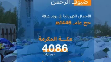 السعودية للكهرباء: استهلاك عرفات وصل إلى 430 ميجاوات