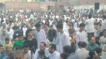 آلاف المصلين يحتفلون بعيد الأضحى في ساحات وملاعب مراكز الشباب وأندية القليوبية.