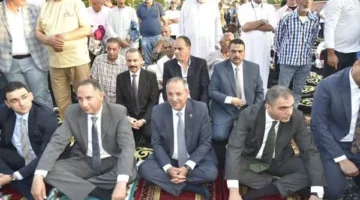 محافظ بورسعيد attends Eid al-Adha prayer at Port Fouad square.