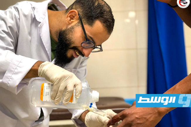 إسعاف المصابين بمستشفى الجلاء في بنغازي أول أيام عيد الأضحى، الجمعة 6 يونيو 2025. (مستشفى الجلاء للجراحة الحوادث)