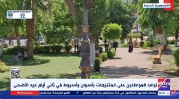 “إكسترا نيوز”: تزايد أعداد المواطنين في حدائق أسوان وأسيوط خلال اليوم الثاني من عيد الأضحى