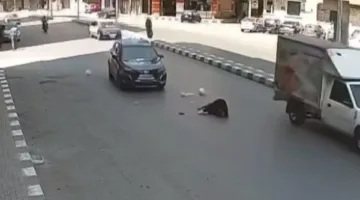 استيقاف طالب يقود سيارة تسببت في وفاة سيدة نتيجة دهس في شارع النحاس بطنطا