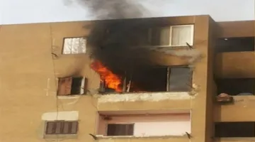 إطفاء حريق اندلع في مبنى سكني بالخليفة