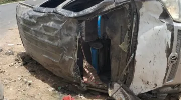 حادث انقلاب سيارة في المنيا يؤدي إلى وفاة شخص وإصابة 6 من أطفاله