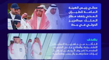 رئيس هيئة الطيران المدني يقوم بجولة في مطار جدة