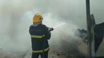 حريق بالقرب من محطة كهرباء في الديوانية
