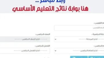 نتيجة امتحانات الصف الثالث الابتدائي 2025 في القاهرة عبر بوابة التعليم الأساسي باستخدام رقم الجلوس أو الاسم فقط.