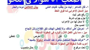 الثانوية العامة 2025: 150 سؤالاً في النحو مع الإجابات – الامتحان بين يديك