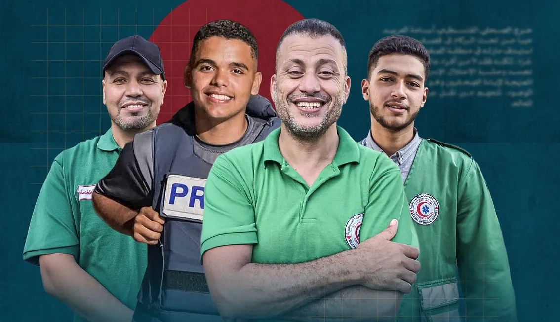 المركز الوطني للصحافة يندد باغتيال صحفي وثلاثة مسعفين في غزة