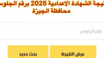 نتائج شهادة الإعدادية محافظة الجيزة للترم الثاني 2025 عبر موقع مديرية التربية والتعليم باستخدام رقم الجلوس والاسم