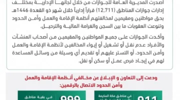 13 ألف حكم بالسجن والغرامة والترحيل للمخالفين