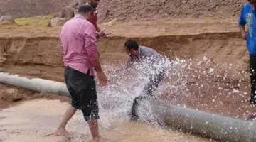 ترميم كسر في خط المياه الرئيسي بالإسماعيلية واستئناف الضخ لقرية الأبطال