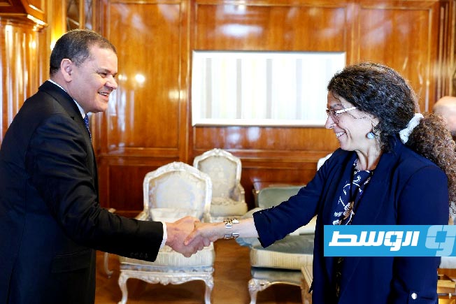 لقاء الدبيبة مع تيتيه بديوان مجلس الوزراء في طرابلس، الأربعاء 11 يونيو 2025. (حكومتنا)