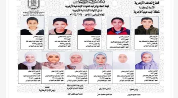 نعلن عن قائمة الأوائل في الشهادة الابتدائية الأزهرية بمحافظة الإسماعيلية