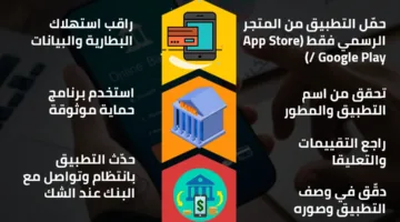 قبل تحميل تطبيق البنك.. 9 خطوات لتجنب المخاطر | إنفوجراف