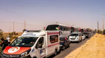 قوات الأمن والجيش الليبي تعترض قافلة الصمود عند مدخل مدينة سرت