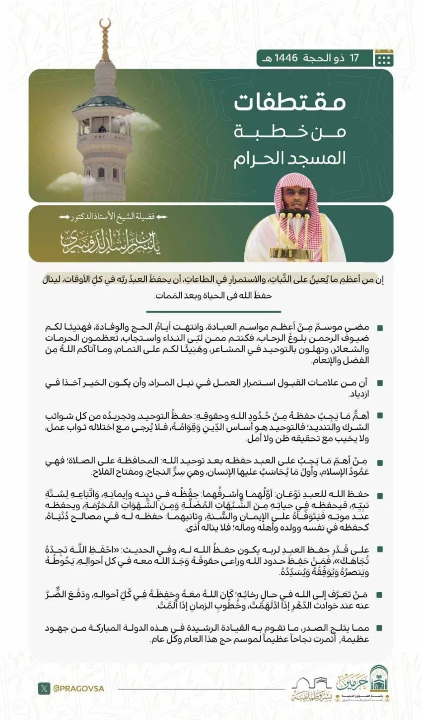 خطبة الجمعة من الحرم المكي