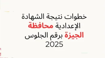 برقم الجلوس… رابط نتائج الصف الثالث الإعدادي في الجيزة لعام 2025
