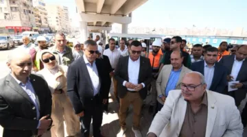 وزير الإسكان ومحافظ الإسكندرية يقومان بزيارة مشروع بناء كوبرى 45 “محور السادات”
