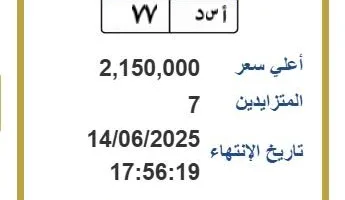 تجاوزت 2 مليون جنيه.. مزاد مثير على لوحة سيارة فريدة