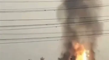 حريق في حقول فارس الإيرانية نتيجة هجوم إسرائيلي