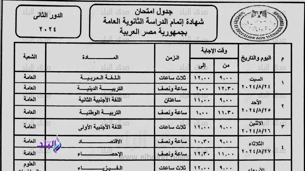 التربية والتعليم تعلن عن تفاصيل التحضيرات لامتحانات الثانوية العامة غدًا التربية والتعليم تعلن عن تفاصيل التحضيرات لامتحانات الثانوية العامة غدًا