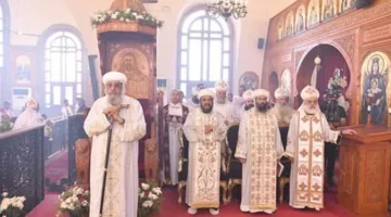 البابا تواضروس يقود قداس الأحد الثاني من بؤونة في كنيسة العذراء والشهيدة مارينا بالعلمين (صور)