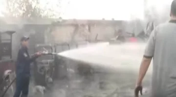 بالصور.. حريق يندلع ويستهدف سيارات في طنطا