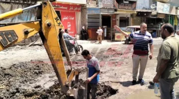 إصلاح انقطاعين في شبكة مياه الشرب بمنطقة العمار في سيدي سالم