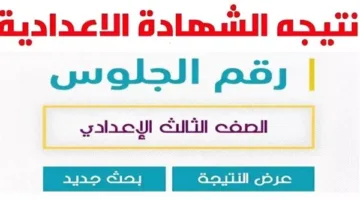 نتيجة الإعدادية 2025 متاحة الآن من خلال بوابة التعليم الأساسي باستخدام رقم الجلوس والرقم القومي.