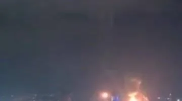 فيديو: اندلاع حريق في محطة كهرباء بحيفا بسبب سقوط صواريخ إيرانية