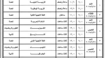 جدول اختبارات الثانوية العامة 2025 | الطلاب يبدأون امتحانات المواد الأساسية اعتباراً من الأحد المقبل