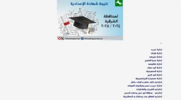 نتائج امتحانات الشهادة الإعدادية بمحافظة الشرقية 2025.. رابط مباشر